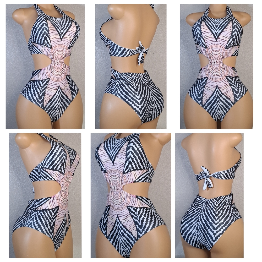 Stylish Black and Pink Kids One Piece Swimsuit